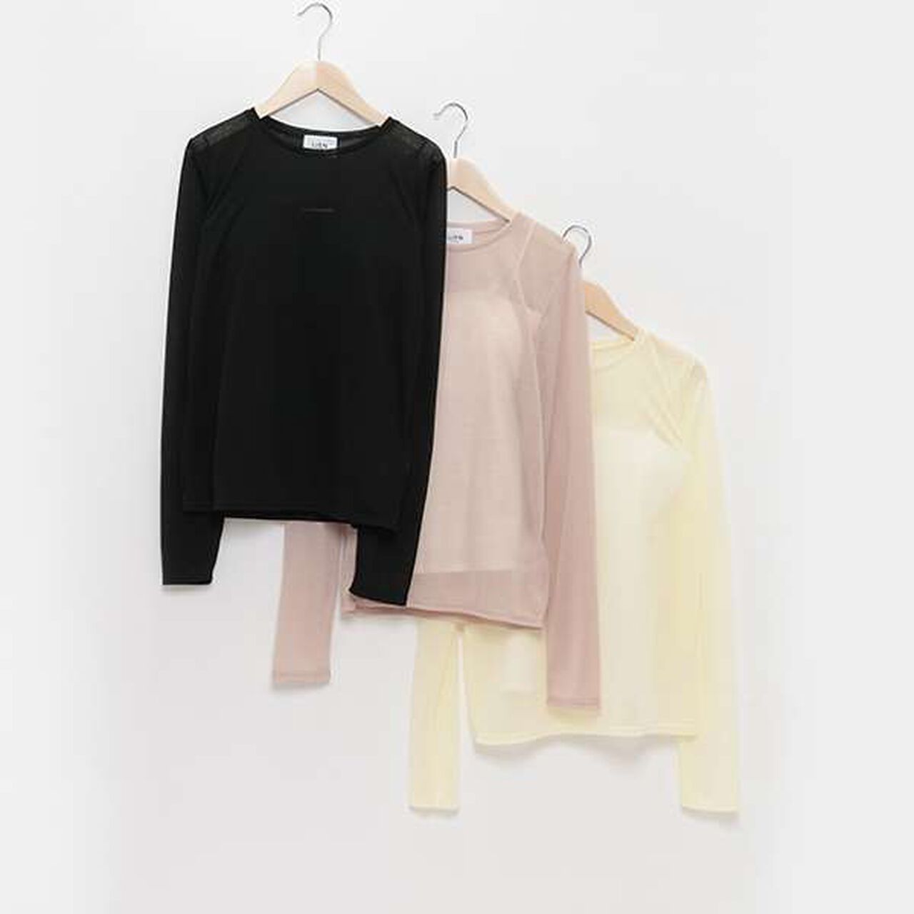 [LADIES] Sheer T-Shirt with Bra Top,Light beige, large image number 3