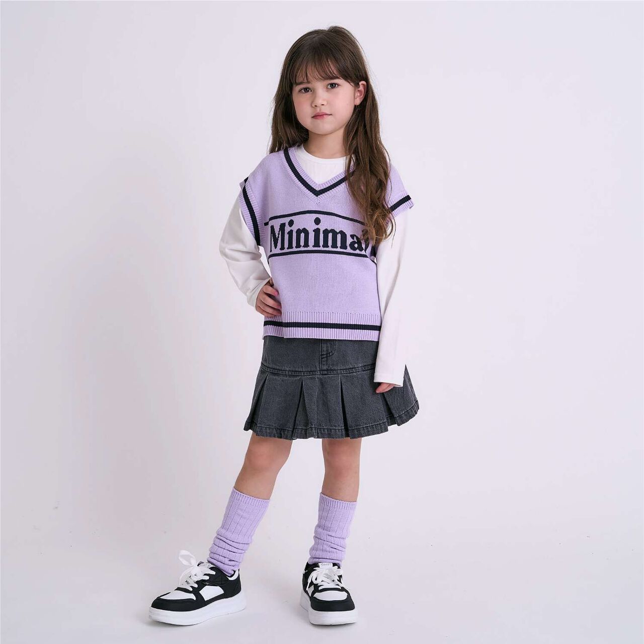 Arael Vest Layered T-Shirt,Lavender, large image number 1