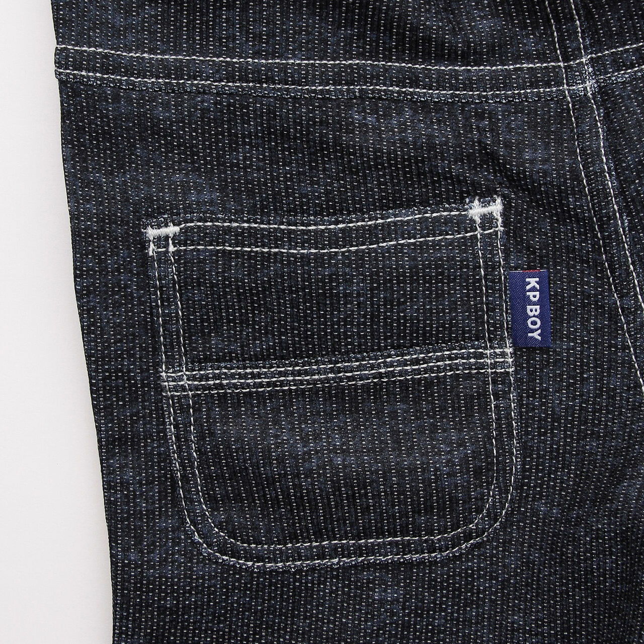 Dry Mesh Denim Print Half Pants,Navy, large image number 5