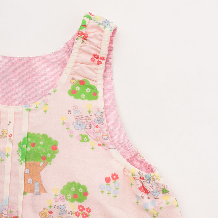 All-Over Pattern Lawn &times; Chambray Reversible Jumper Skirt,Blue, medium image number 6