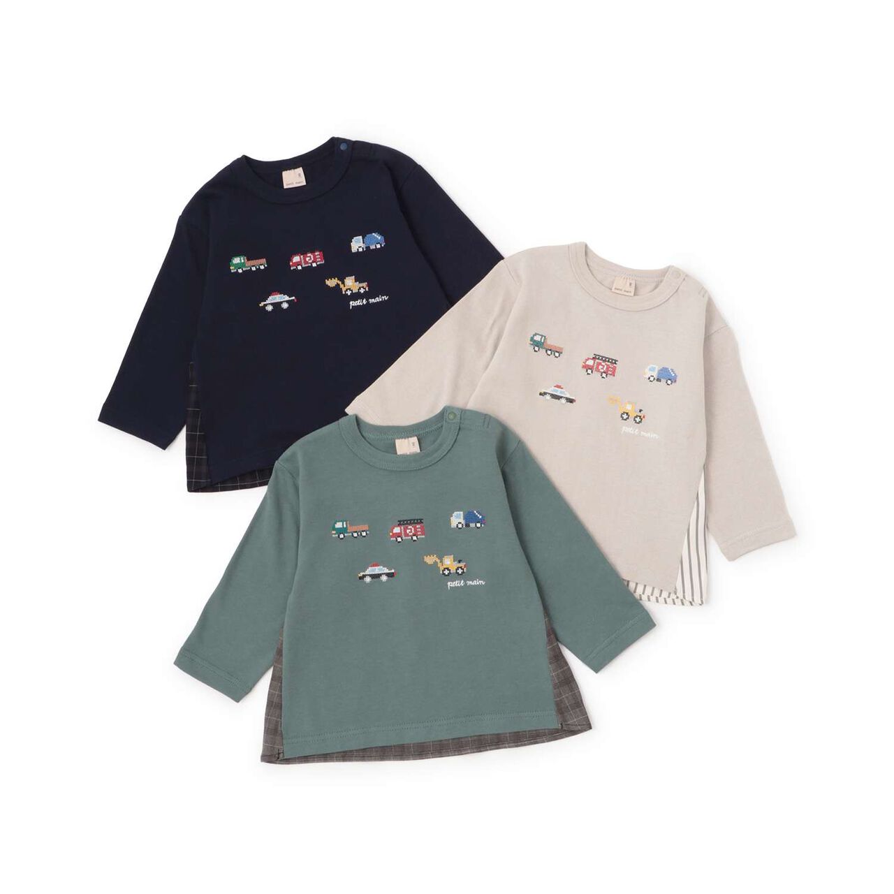 Work Vehicle Embroidery Long-Sleeve T-Shirt,Navy, large image number 15