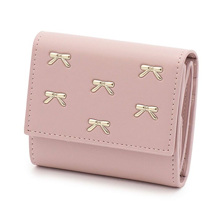 Ribbon Box Coin Trifold Wallet,Pink, medium image number 0