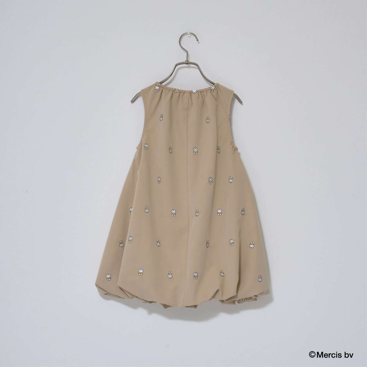 Miffy Embroidered All-Over Pattern Balloon One-Piece Dress,Black, large image number 5