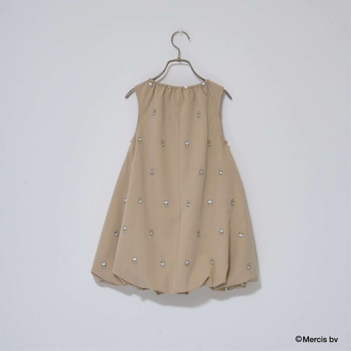 Miffy Embroidered All-Over Pattern Balloon One-Piece Dress,Black, medium image number 5