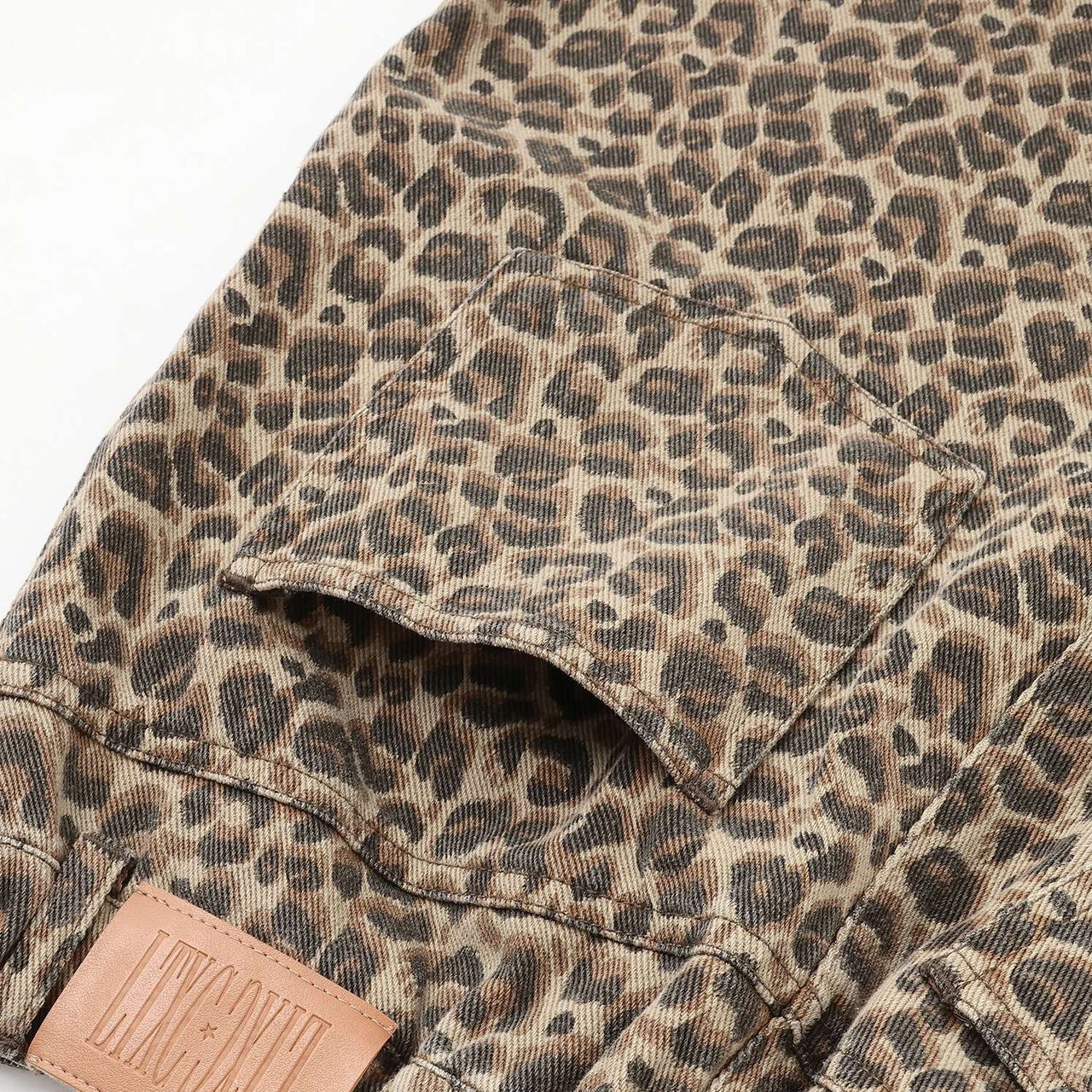 [LTXC] Leopard Print Long Wide Pants,Brown, large image number 8