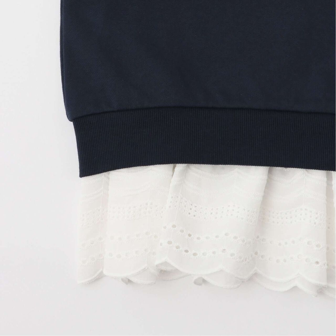 Lace Layered Sweatshirt,Lavender, large image number 7