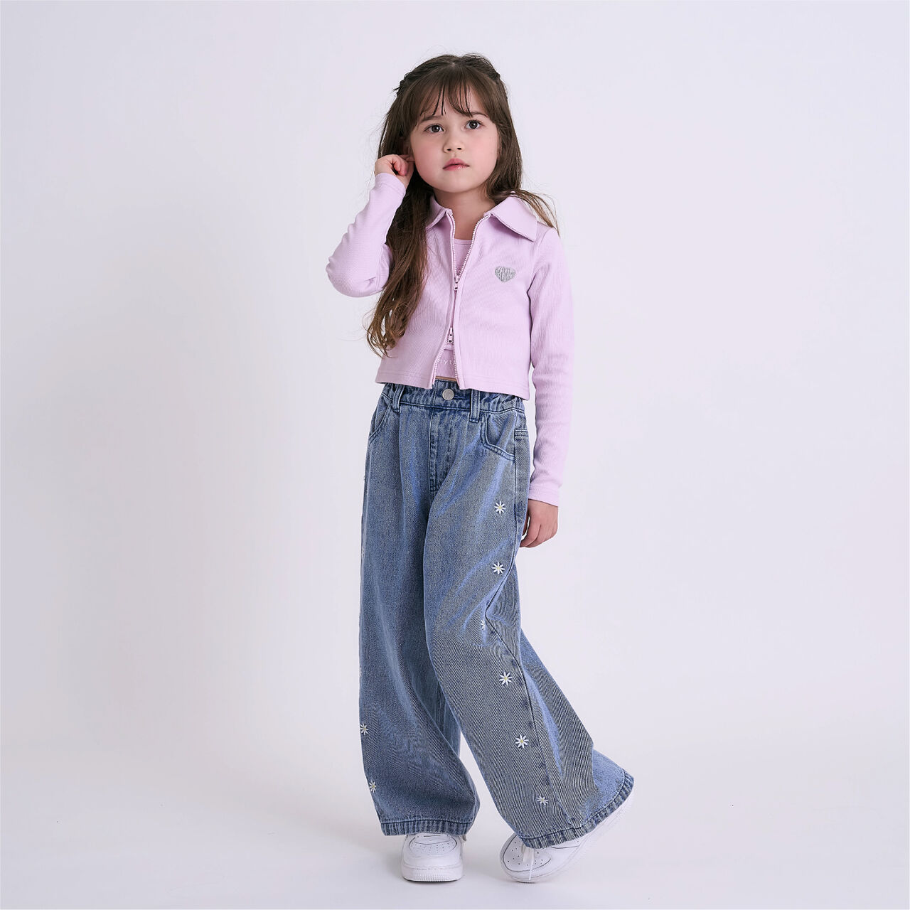 Graphic Assorted Denim Pants,Sax blue, large image number 2