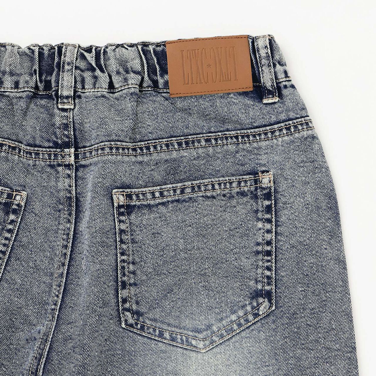 [LTXC / Cool Touch] Sparkling Distressed Denim Shorts,Blue, large image number 14