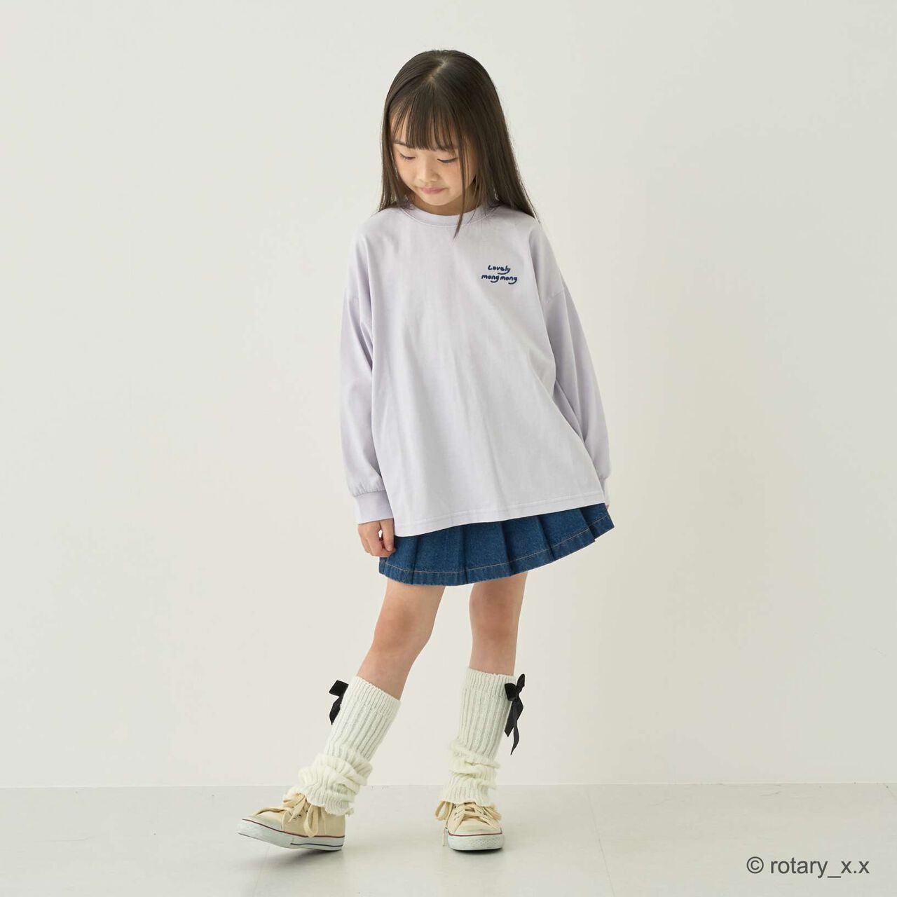 [Lovely MongMong] 後背印花寬版T恤 [兒童服裝] [童裝] [女孩],米白色, large image number 6