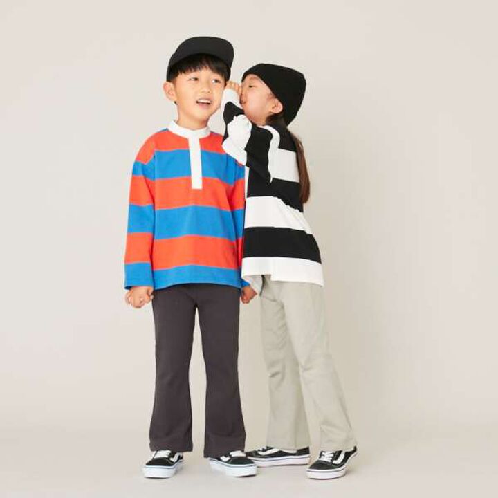 Stand Collar Rugby Long-Sleeve Shirt,Black, medium image number 2