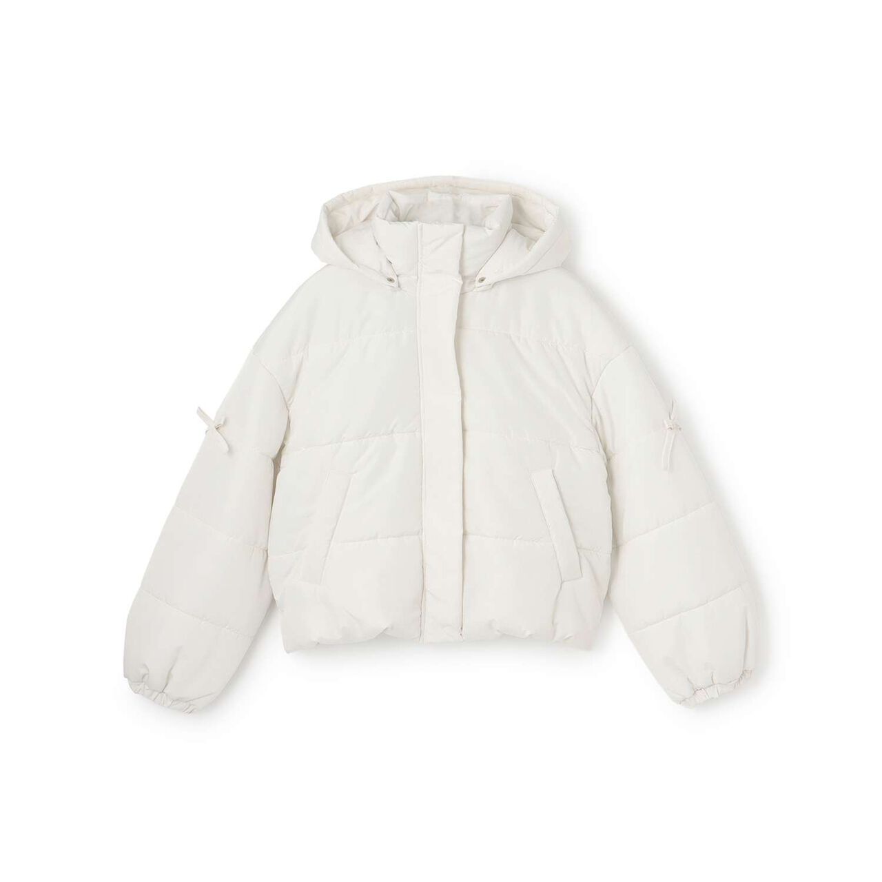 [Milky Coast] Sleeve Ribbon Padded Blouson,Black, large image number 10