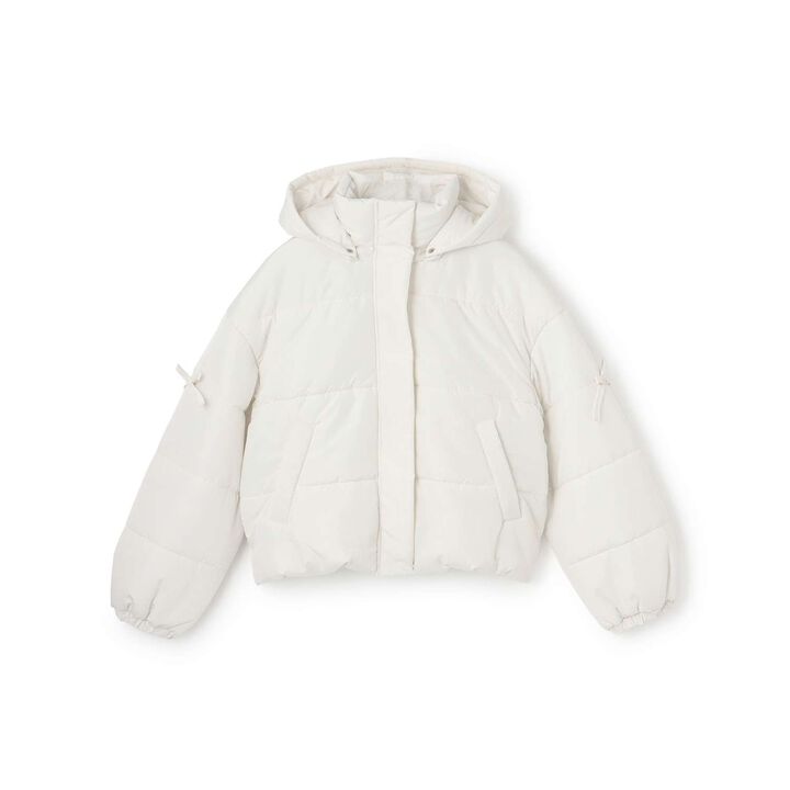 [Milky Coast] Sleeve Ribbon Padded Blouson,Black, medium image number 10