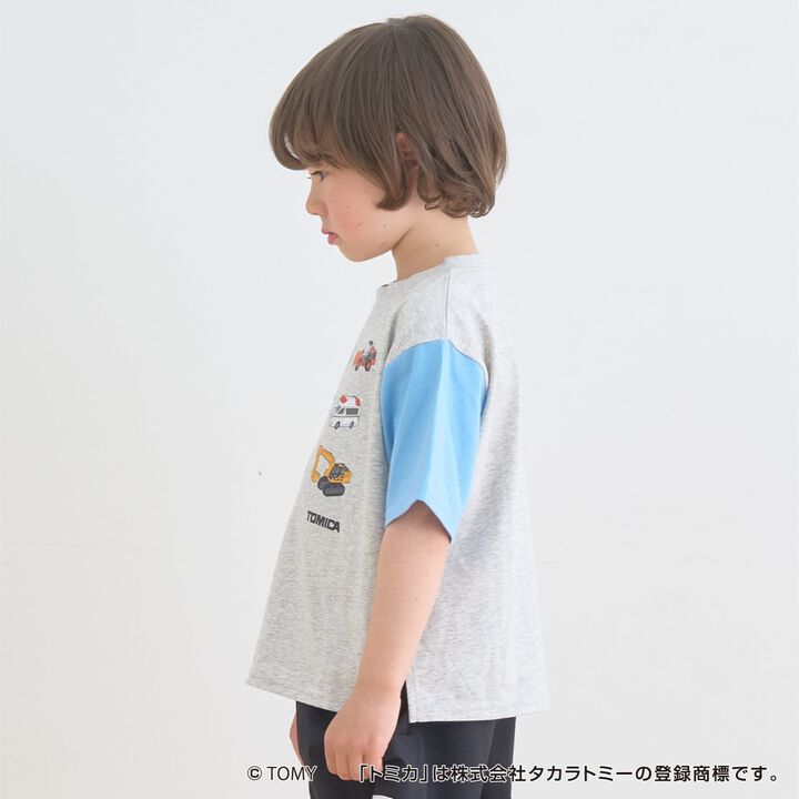 [TOMICA] Stain Resistant Quick-Dry UV Kaiteki Tenjiku Color-Blocked T-Shirt,Pearl white, medium image number 18
