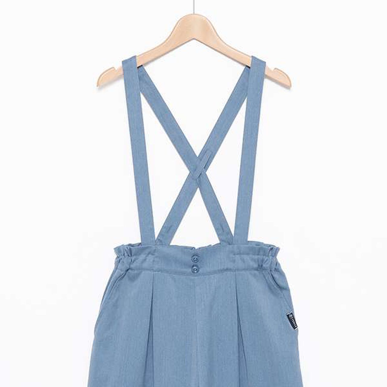 Wool Lined Wide Pants with Suspenders,Blue, large image number 2