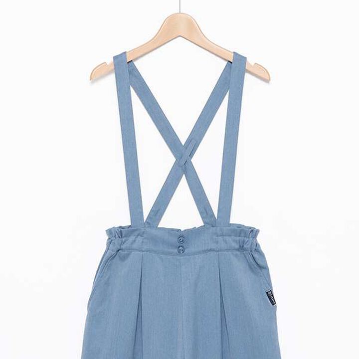 Wool Lined Wide Pants with Suspenders,Blue, medium image number 2