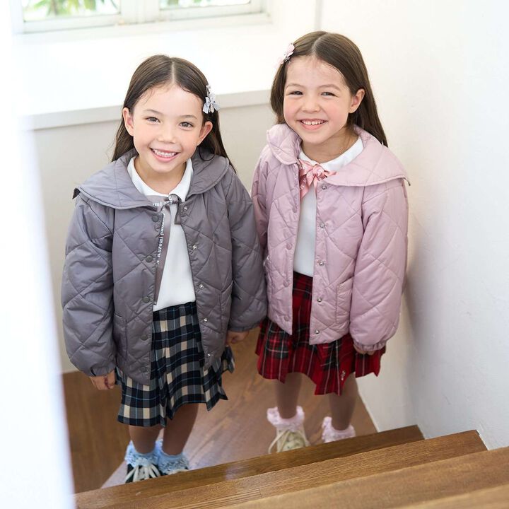 Quilted Bomber Jacket with Removable Sailor Collar,Charcoal gray, medium image number 39