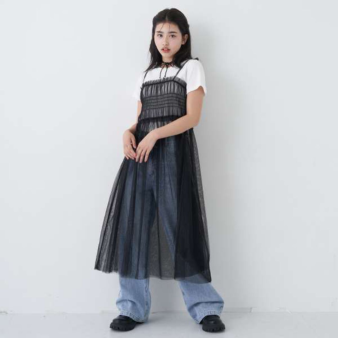 Tulle Dress Inner Set,Off white, large image number 16