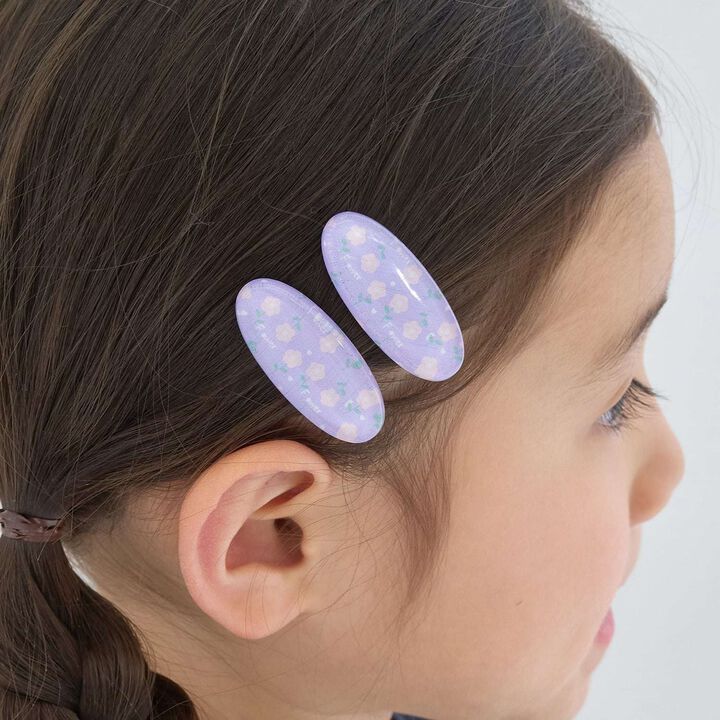 Flower All-Over Pattern Hair Clips (Set of 2),, medium