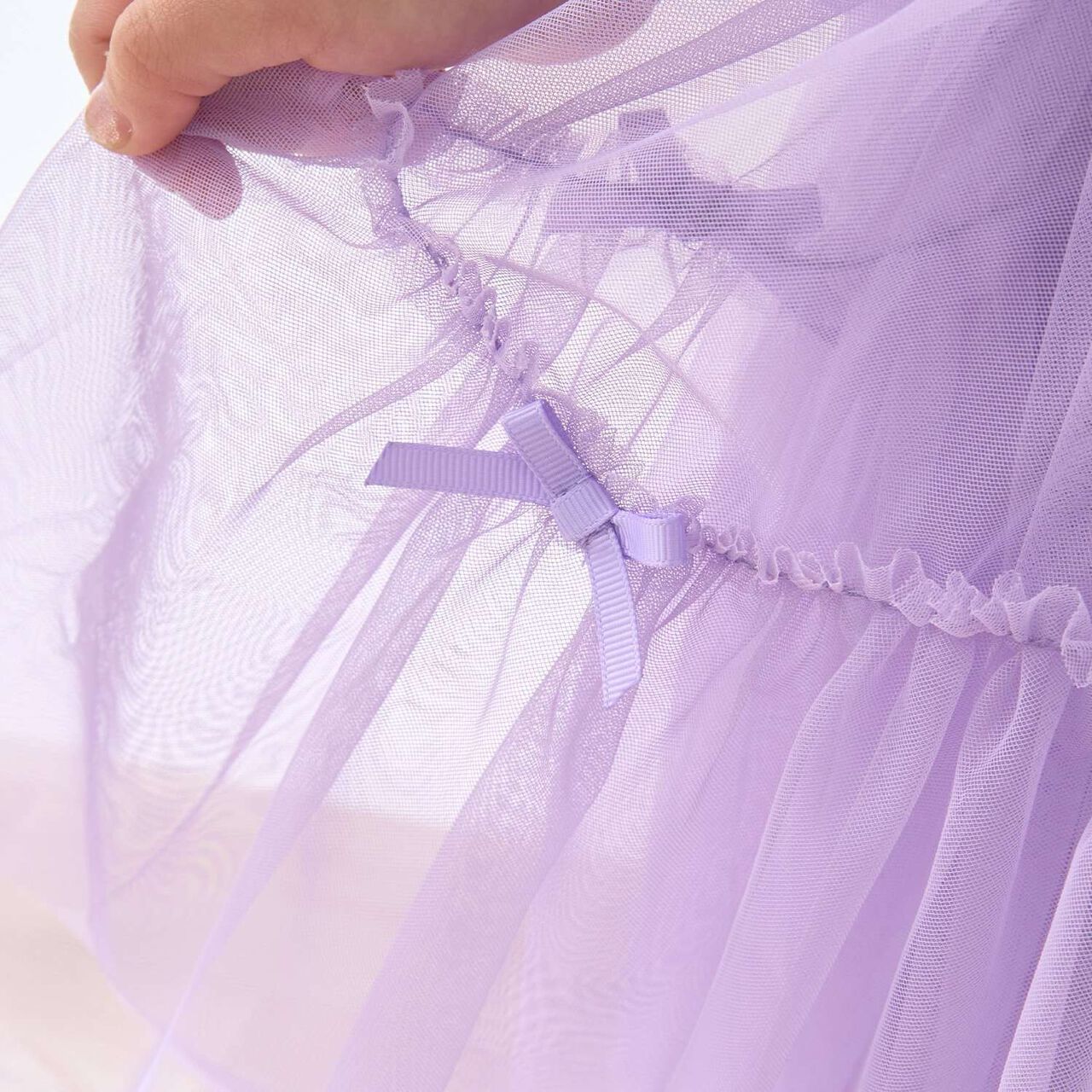 Wavy Panel Gathered Tulle Skirt [Lycee Mine Ballet Series],Black, large image number 23