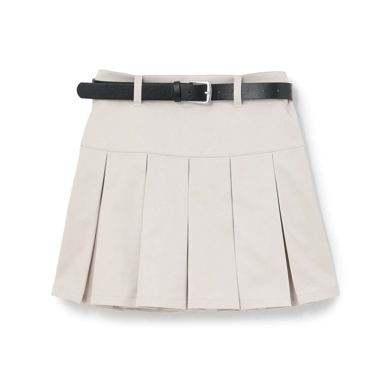 [Easy Care] Pleated Skirt with Belt,Black, large image number 14