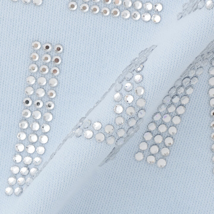 Rhinestone Logo Long-Sleeve T-Shirt,Off white, medium image number 7