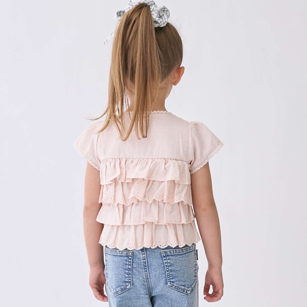 Lace Frill Top,Light pink, large image number 2