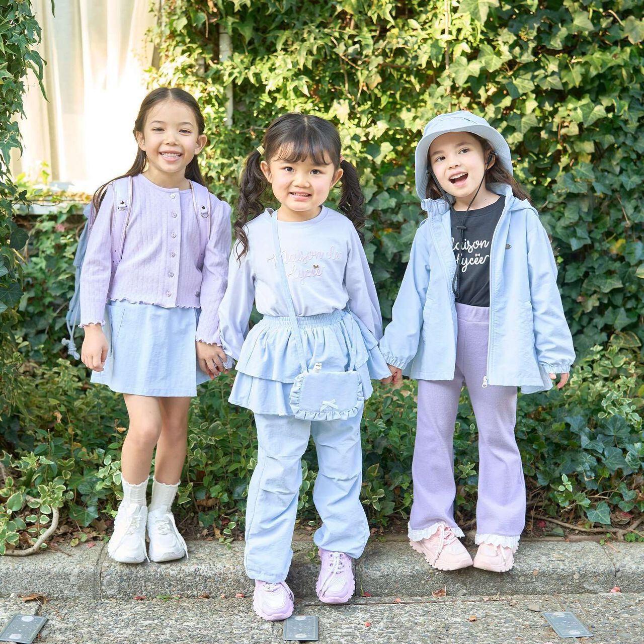 [School-Ready] [Water-Repellent, Anti-Stain, Durable, UV] Frill Detachable Pocket with Ribbon,Blue gray, large image number 24