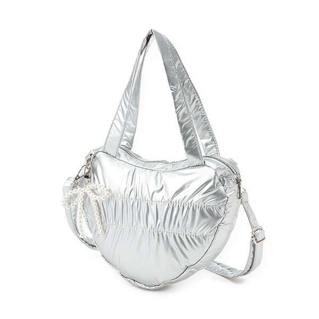 2 WAY Heart Bag,Silver, large image number 0