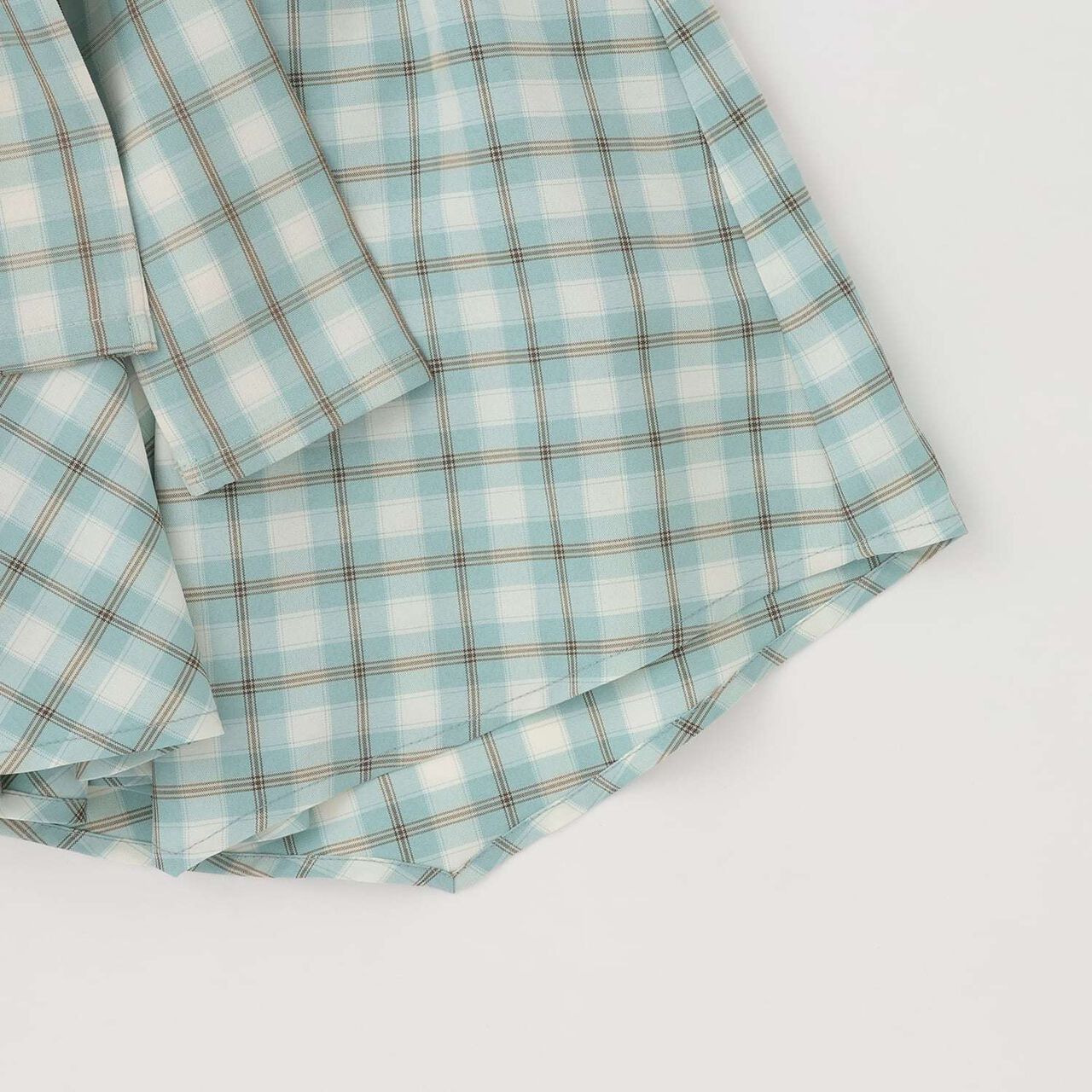 Gathered Check Shirt-Style Skirt with Inner Shorts [Kids Girls],Red, large image number 9
