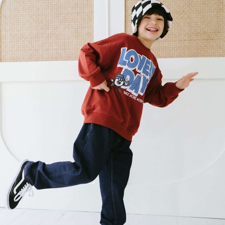 Cracked Finish Sweatshirt Pullover,Top gray, medium image number 2