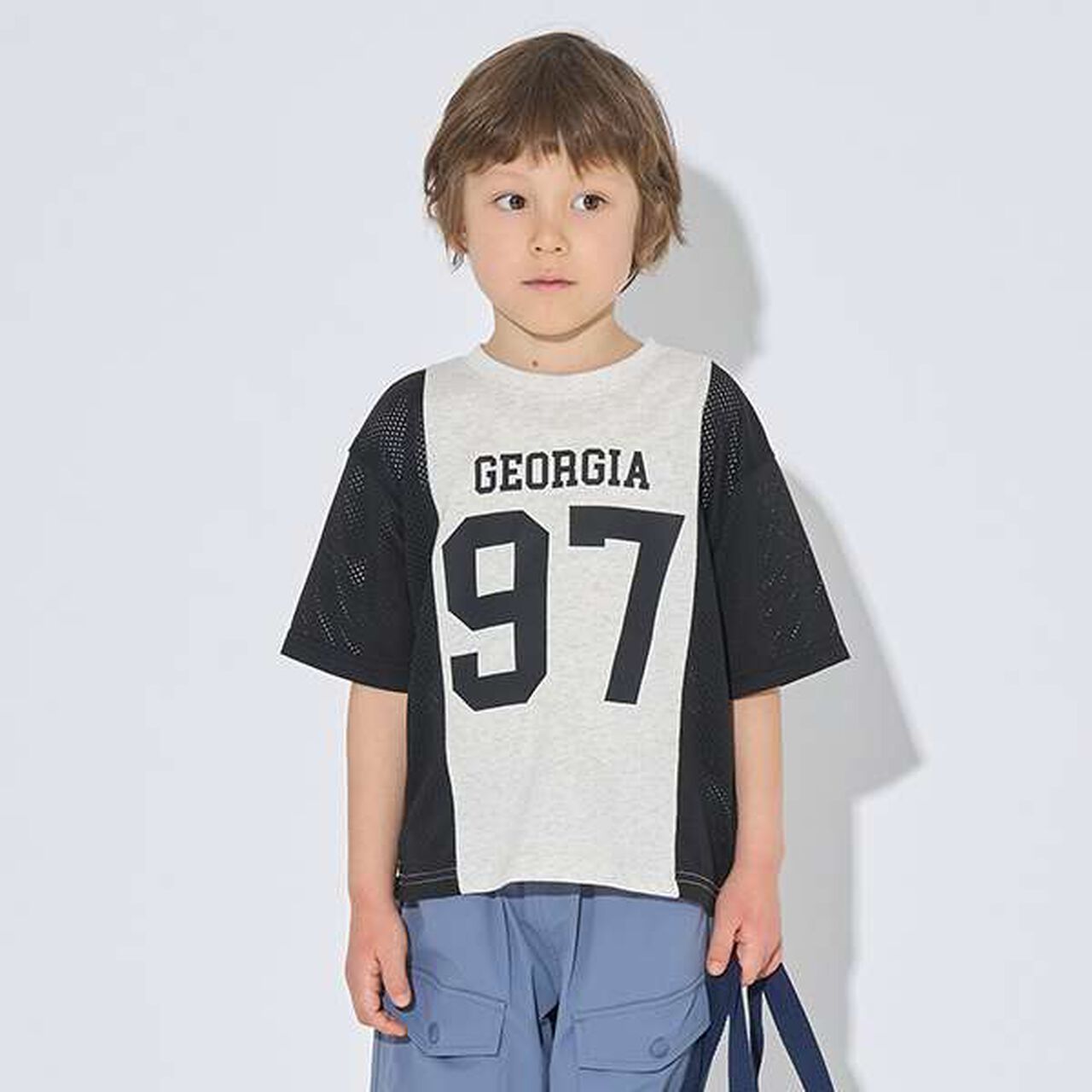 [Kaiteki Tenjiku] Bi-Color Big T-Shirt,Smoke white, large image number 0