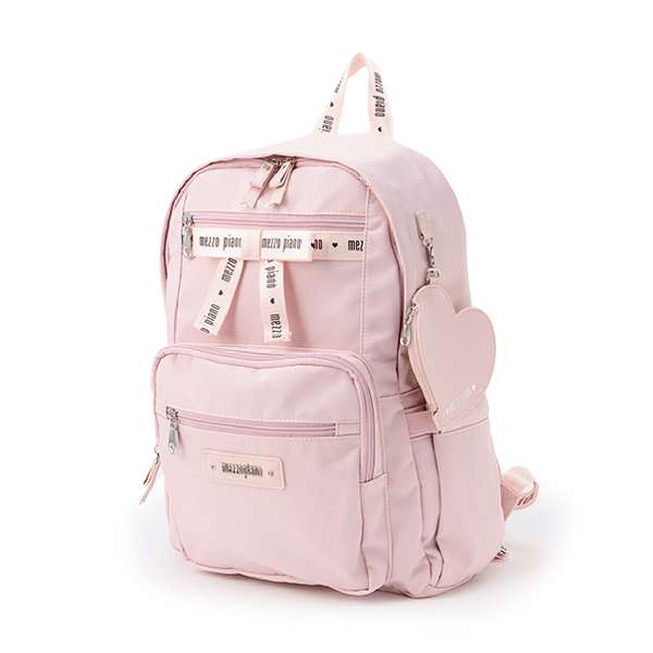 Approximately 21L Logo Ribbon Backpack with Heart Pouch,Black, large image number 18