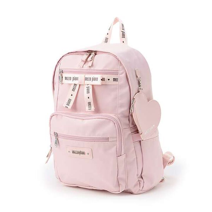 Approximately 21L Logo Ribbon Backpack with Heart Pouch,Black, medium image number 18