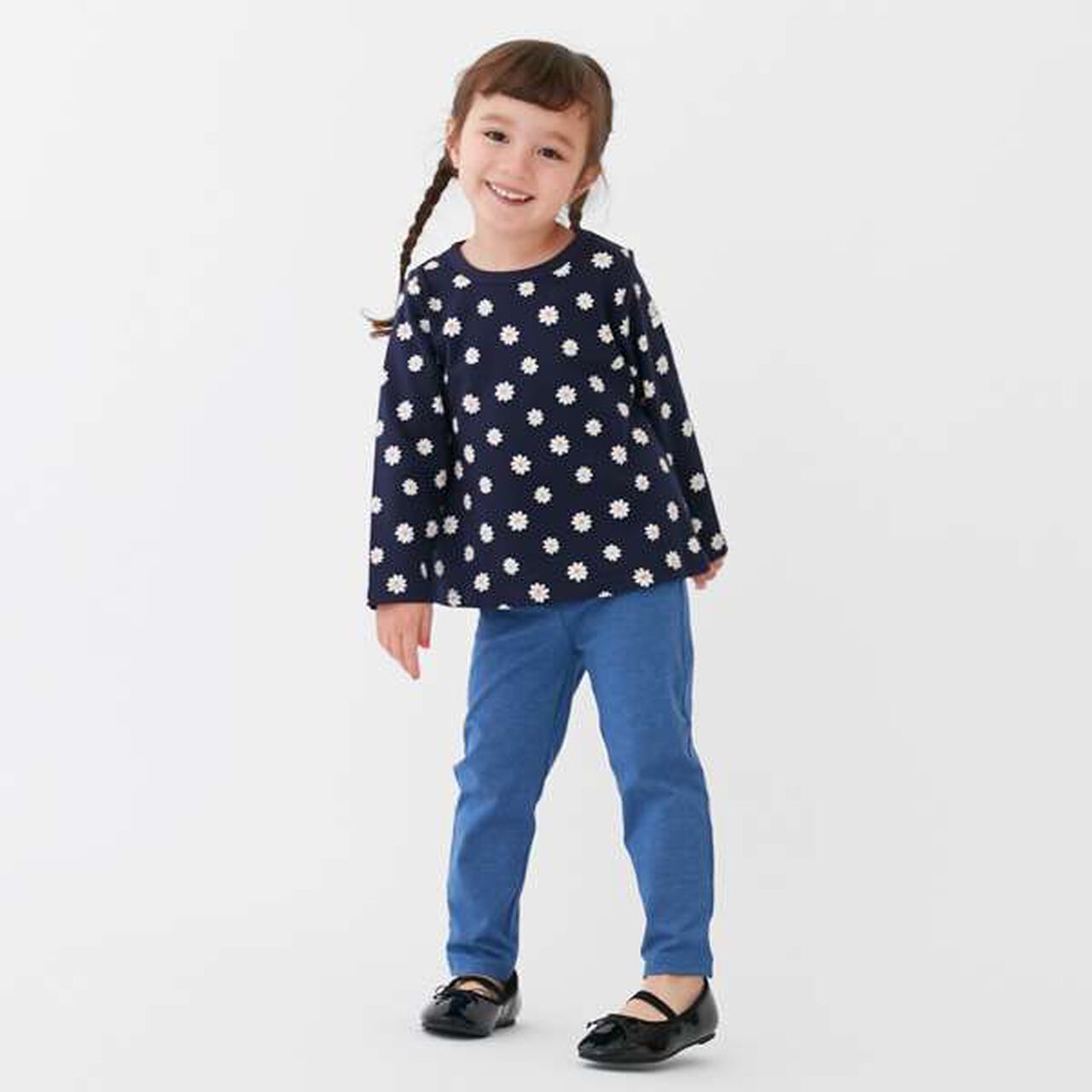 Affordable GIRLS 10-length Leggings,Sax blue, large image number 23
