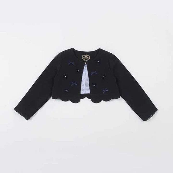 Flower Motif Scallop Trim Jacket,White, medium image number 11