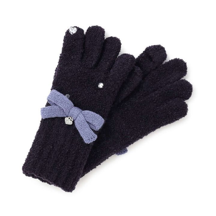 Ribbon Marshmallow Knit Gloves,, medium