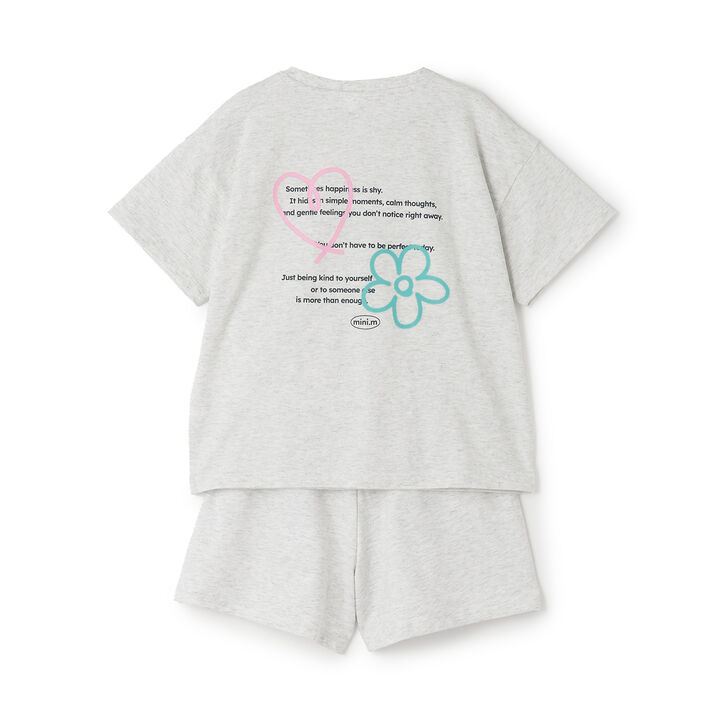 [100% Cotton] Spray Back Print Short Sleeve T-Shirt Outfit Set,Charcoal gray, medium image number 1