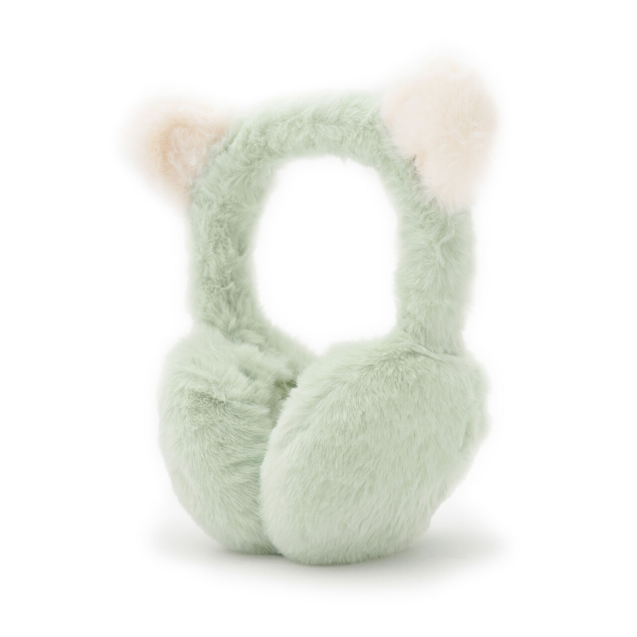 Cat Ear Fur Ear Muffs,Beige, large image number 3