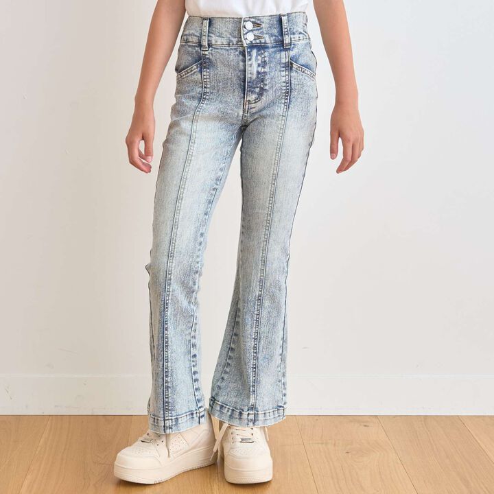 [Cool Touch] Style-Up Flare Denim Pants,Turquoise, medium image number 5