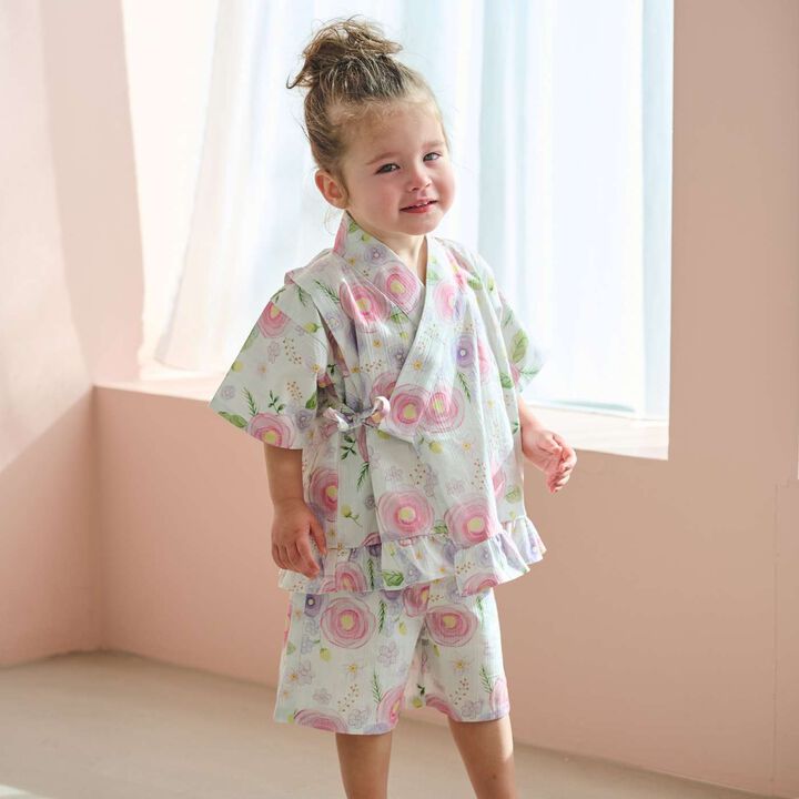 Floral Pattern Jinbei Suit,, medium