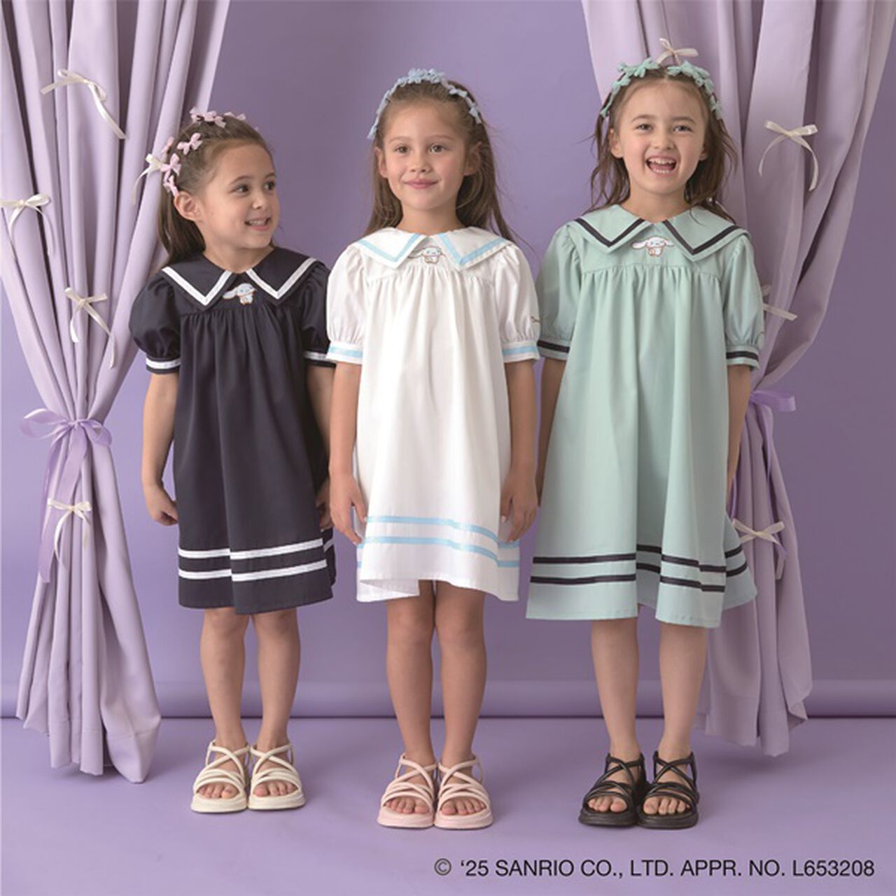 Cinnamoroll Sailor Collar Puff One-Piece Dress [Sanrio Characters],Navy, large image number 19