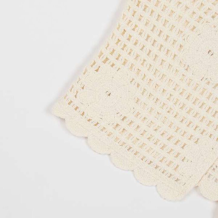 [Link] Flower Motif Black Crochet Cardigan,Ivory, medium image number 8