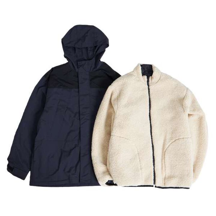 Water-Repellent Nylon 3-Way Coat with Boa Inner,Khaki, medium image number 12