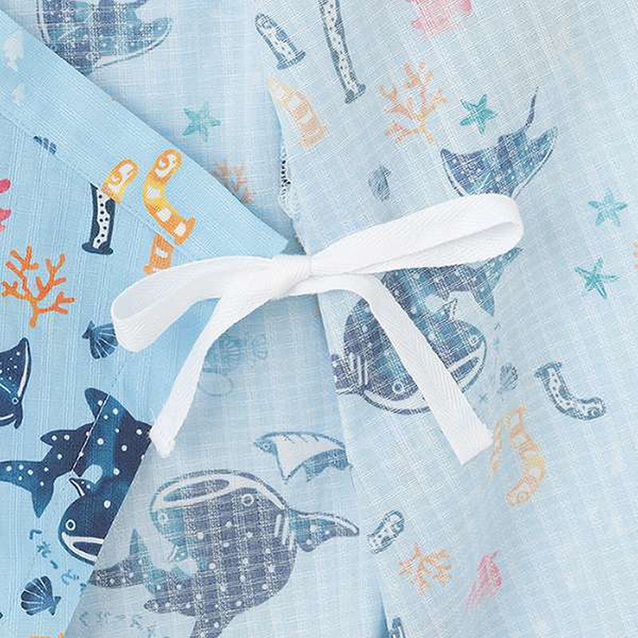 Ocean Pattern Jinbei All-in-One,Off white, large image number 5