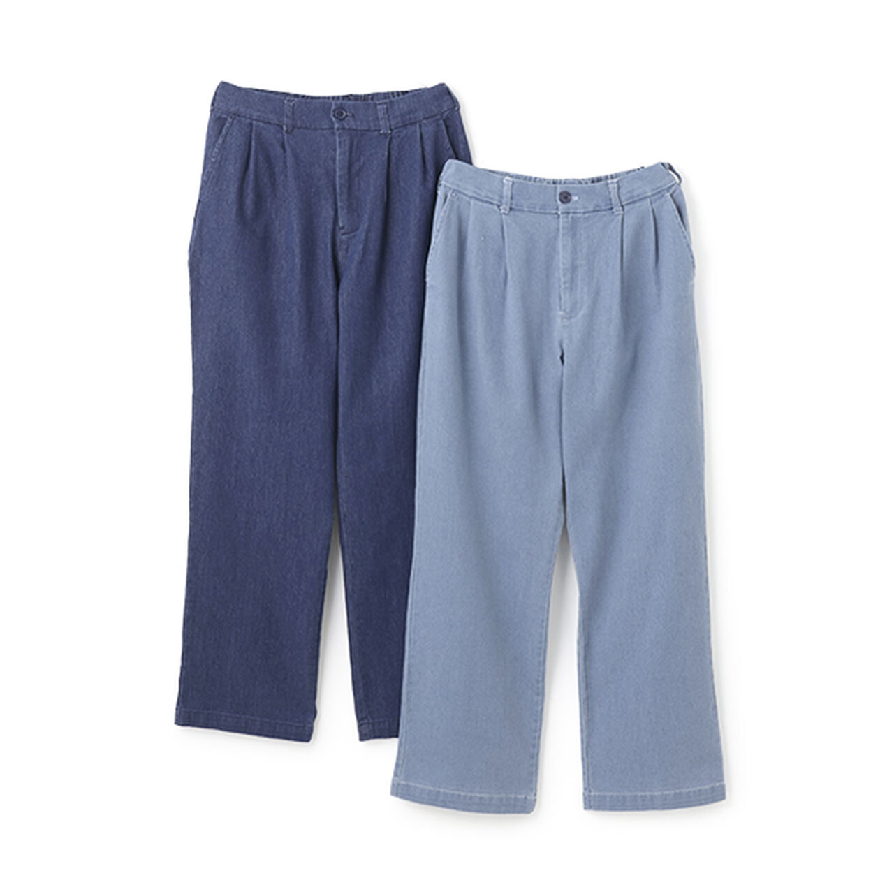 [Link] DAD Wide Denim Tapered Pants,Navy, large image number 9