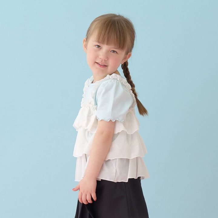 [Either Way Is Fine] UV Protection & Cool Touch Tiered Camisole Docking T-Shirt [Kids Girls],Mint, medium image number 25