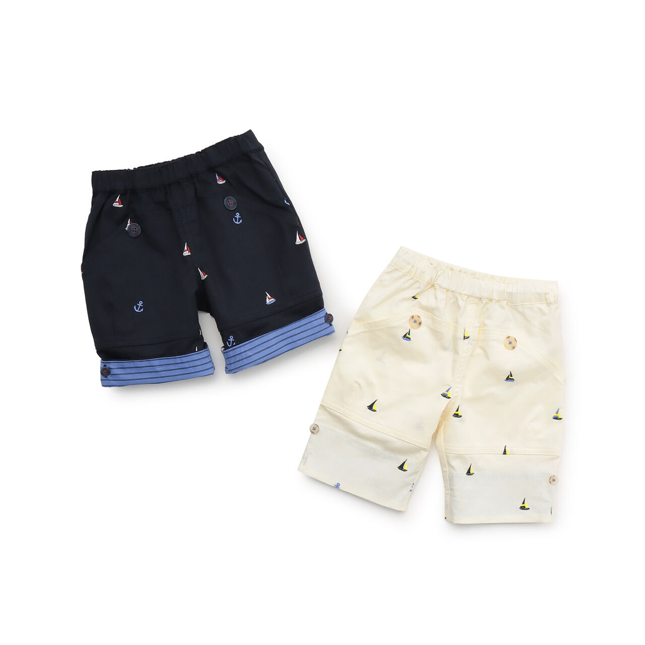 Yacht Embroidery Half Pants,Pearl white, large image number 10