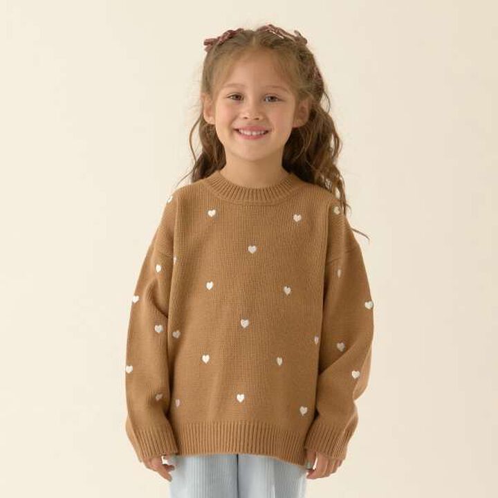 Heart & Flower Embroidered Sweater Set,Cream, medium image number 22