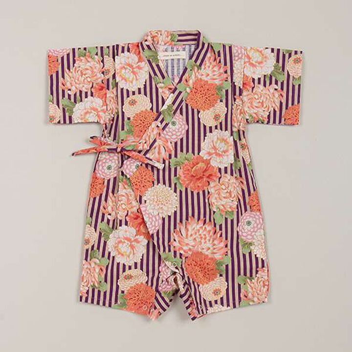 Jinbei All-in-One (Chrysanthemum Peony) [Made in Japan],Purple, medium image number 0