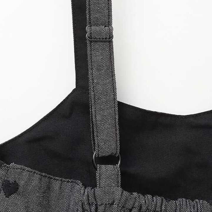 Shoulder Opening T-Shirt & Camisole One-Piece Dress Set,Black, medium image number 4